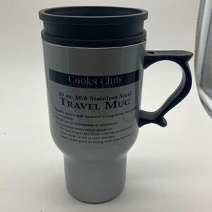 Cooks Club 20 oz 18/8 Stainless Steel Travel Mug Gray Double Wall Insulated